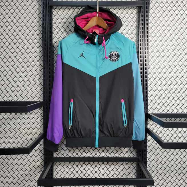 19-20 PSG Black with Blue and Purple Windbreaker