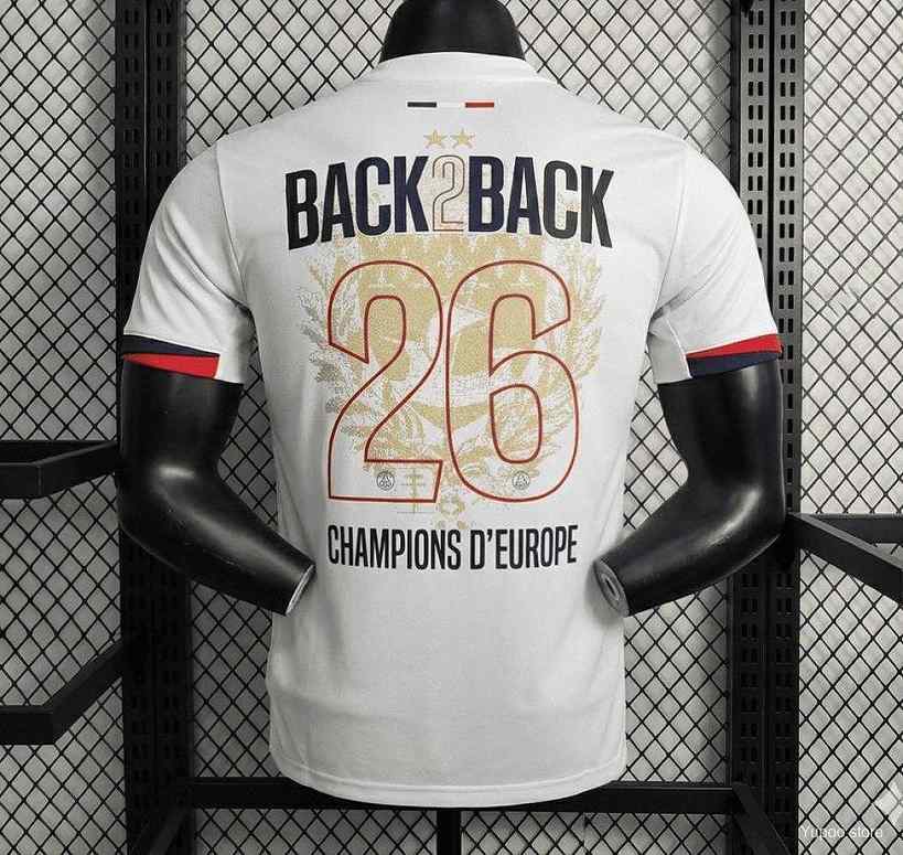 2 Star 2025/26 PSG Away Jersey With Champions of Europe 2026