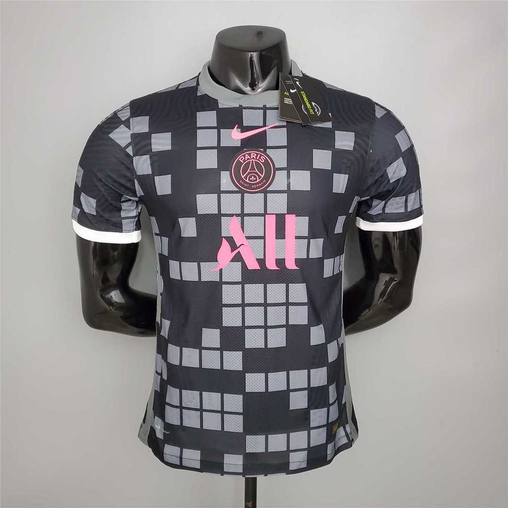 20-21 PSG training suit black and gray plaid player version