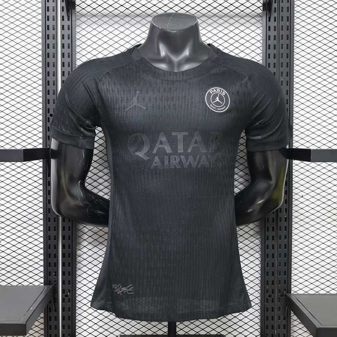 Maillot de football PSG All noir spécial — 2026/27 · Version joueur · tailles S–XXL