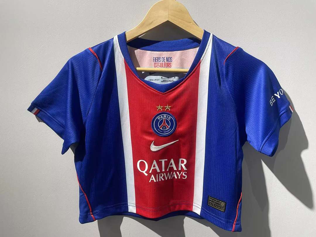2026/27 PSG Home Women's Crop Top Soccer Jersey Size S-2XL
