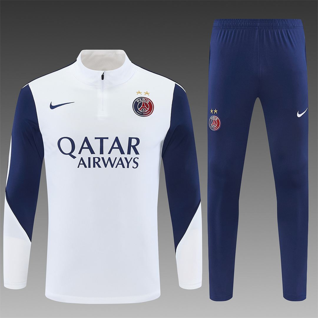 2026/27 PSG White Half Zip Training Suit S-2XL