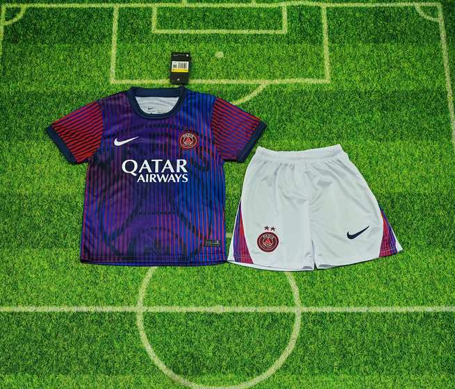 2026/27 Two-Star PSG Purple and Red Training Kids Kit 16-28