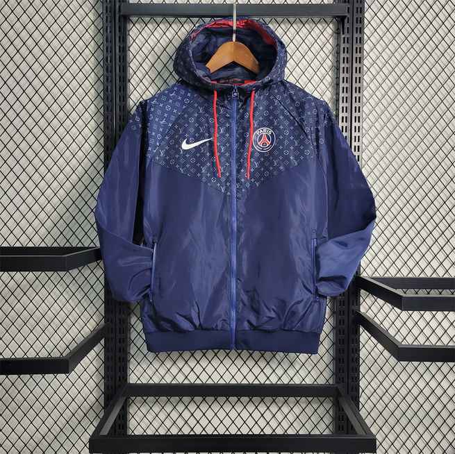 23-24 PSG Co branded LV royal blue Windbreaker