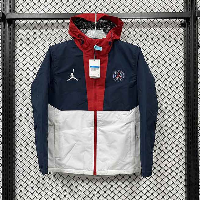 24-25 PSG white and blue cotton jacket