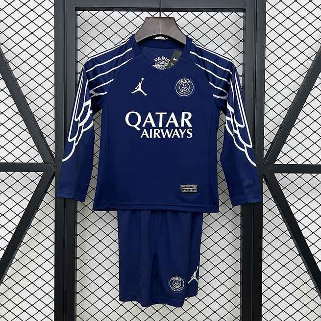 25-26 PSG 4th away long sleeve kid kit size: 16-28