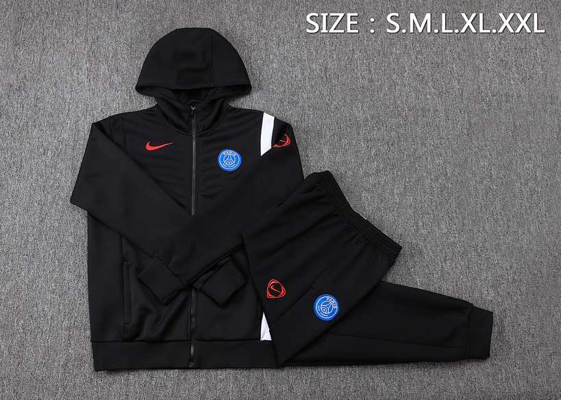 PSG 2025/26 Black Hoodie Suit S-2XL
