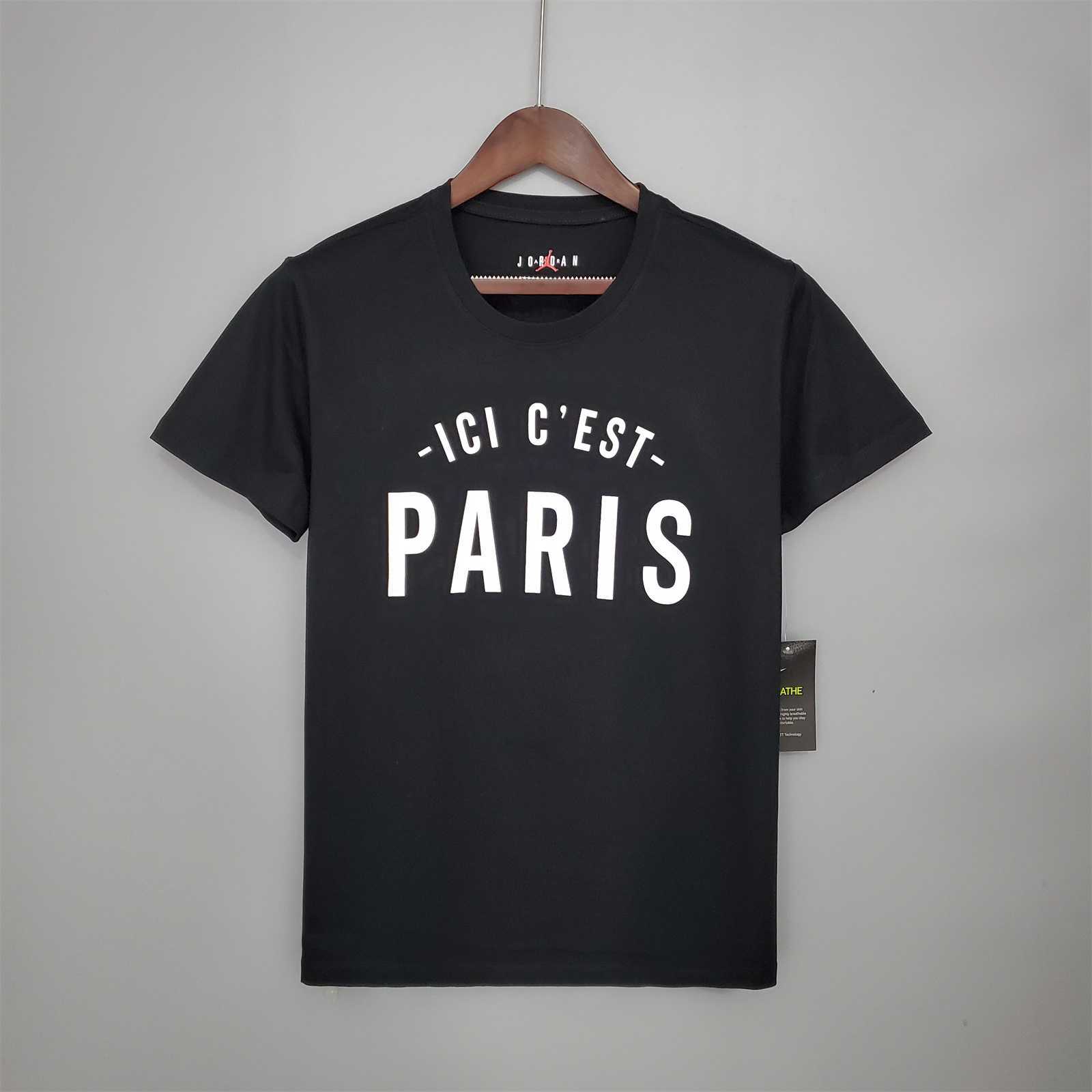 PSG Jordan black big-letters T-shirt