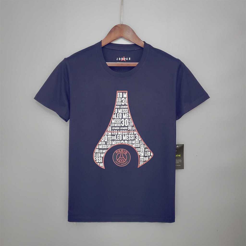PSG Jordan royal blue building MESSI T-shirt