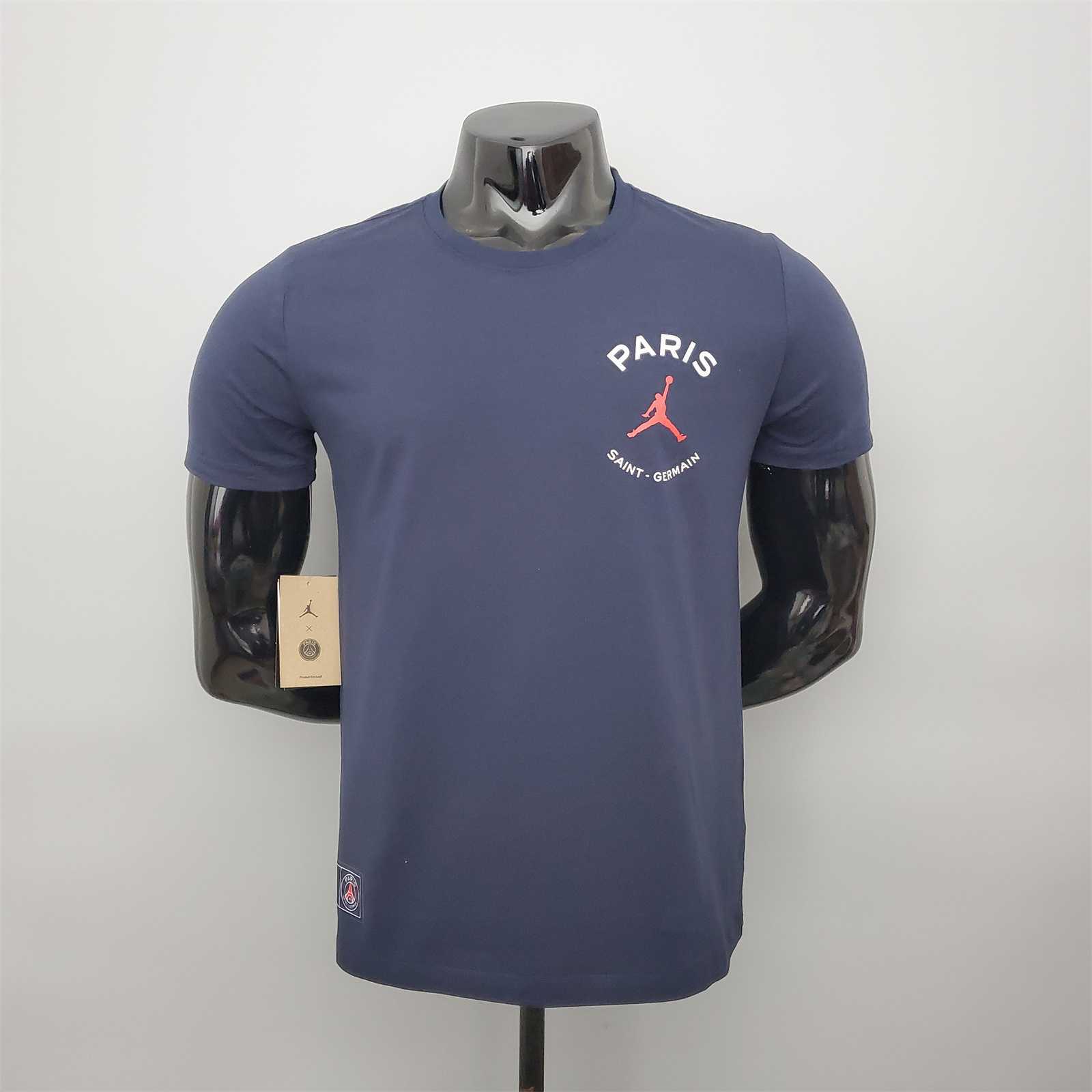 T-shirt PSG Jordan royal bleu rouge-back logo