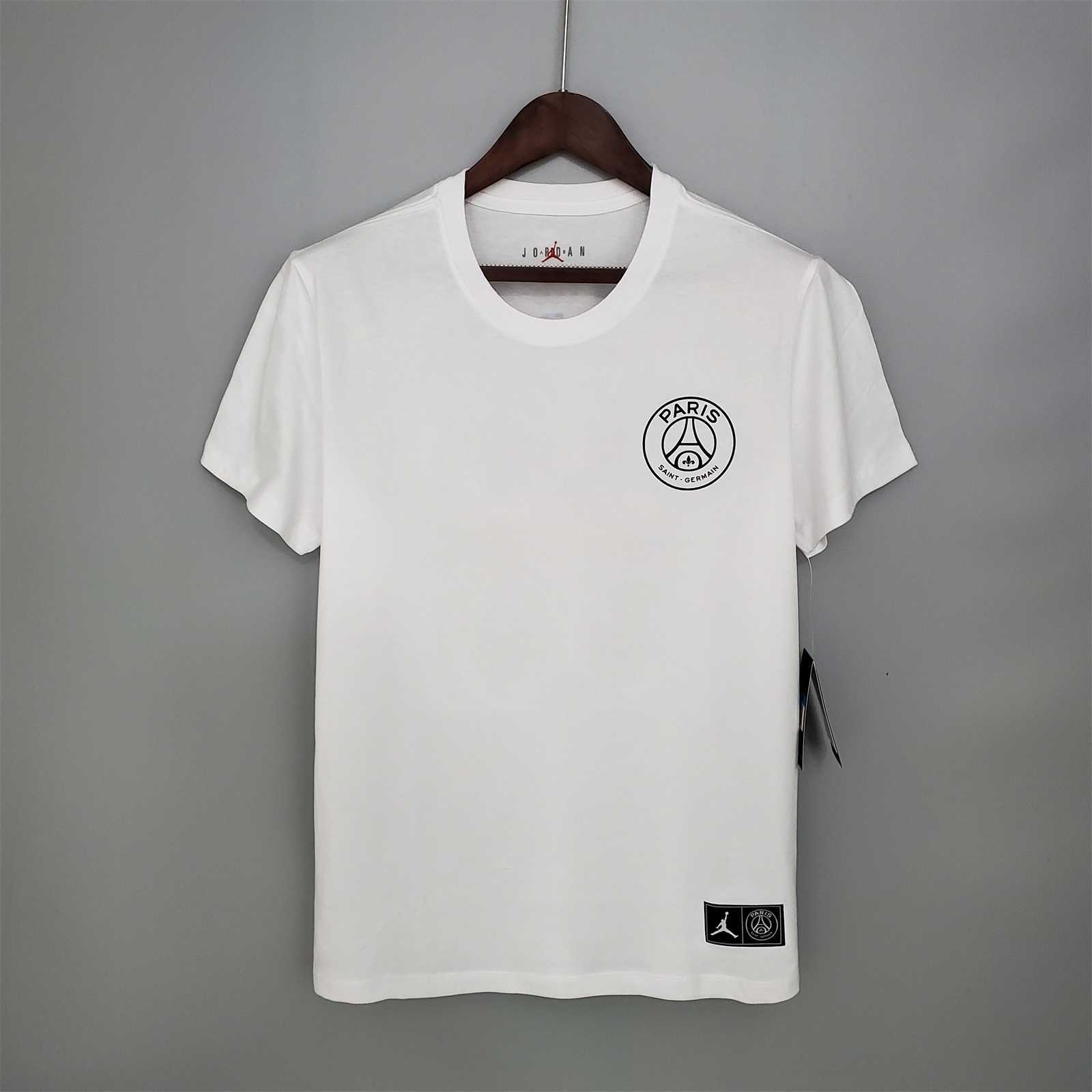 PSG Jordan white big-back logo T-shirt