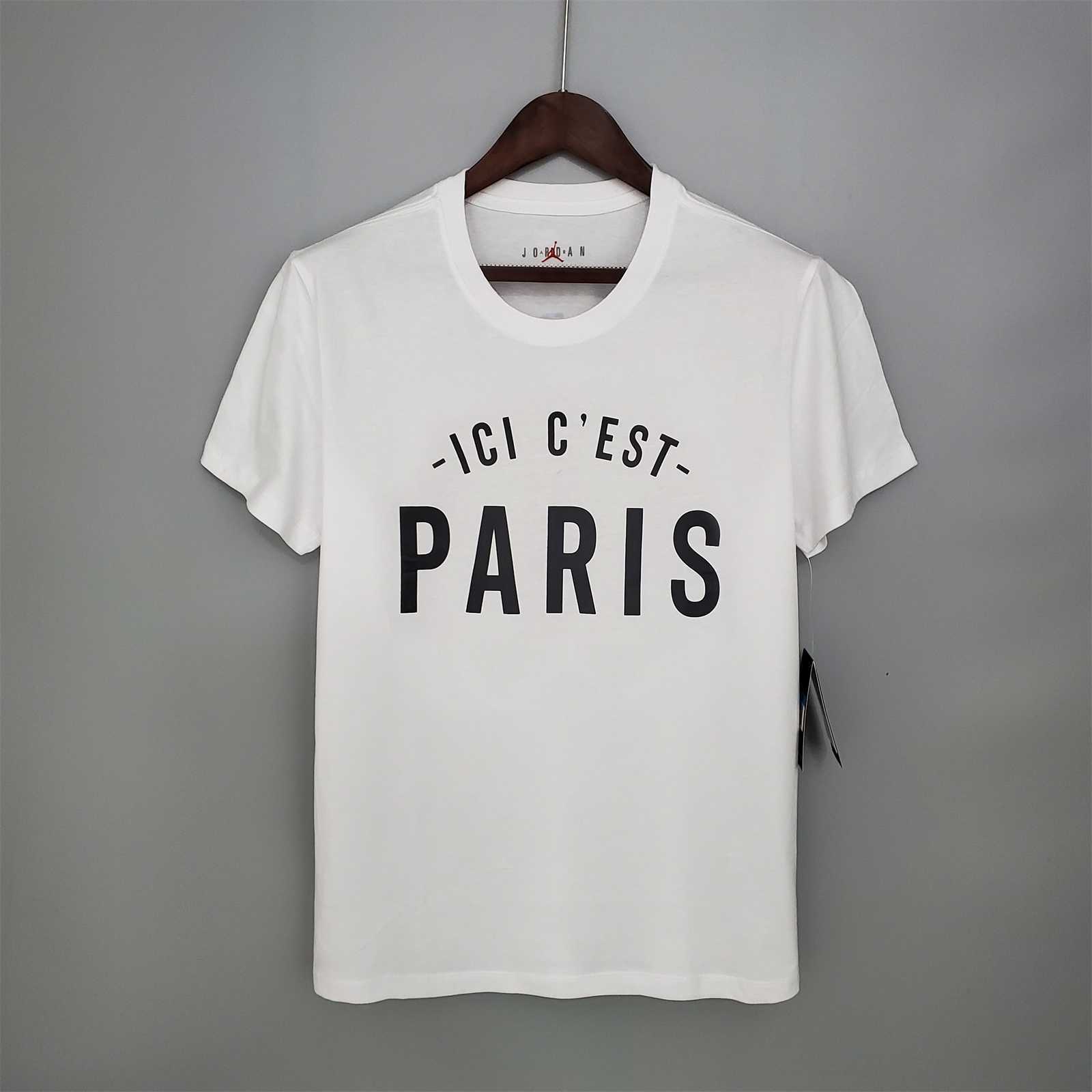 PSG Jordan white big-letters T-shirt