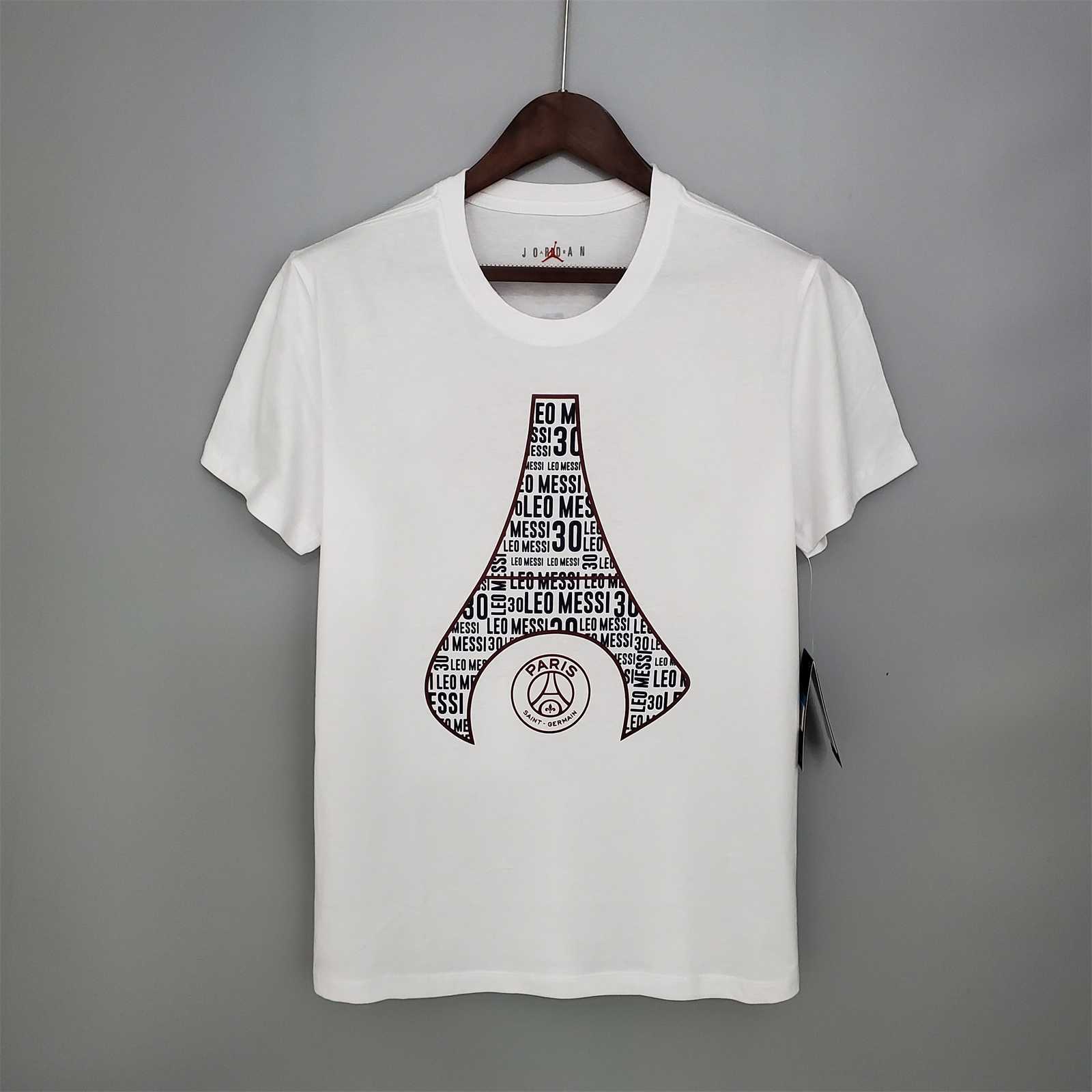 PSG Jordan white building MESSI T-shirt