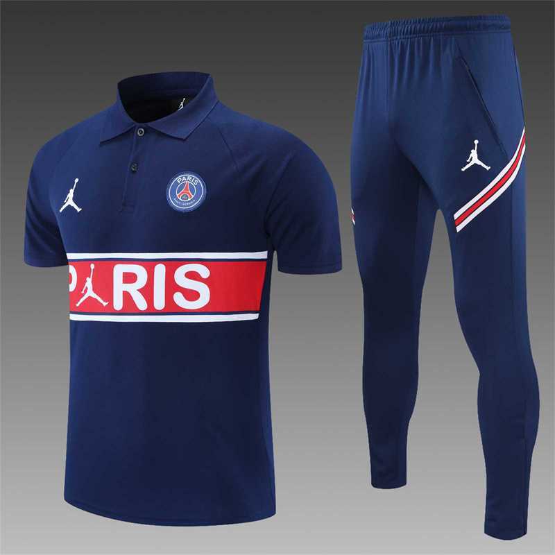 Polo PSG Jordan sapphire blue chest print