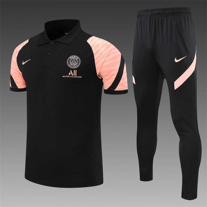Polo PSG black pink sleeves