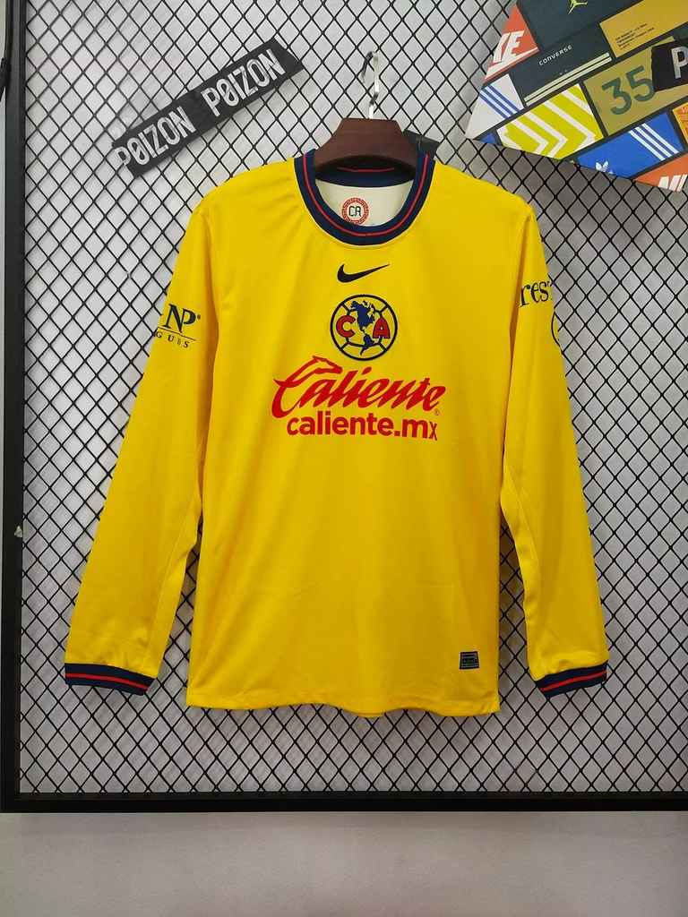 24 25 Americas CA home yellow long sleeves size S-2XL 24 25 美洲 主场 长袖