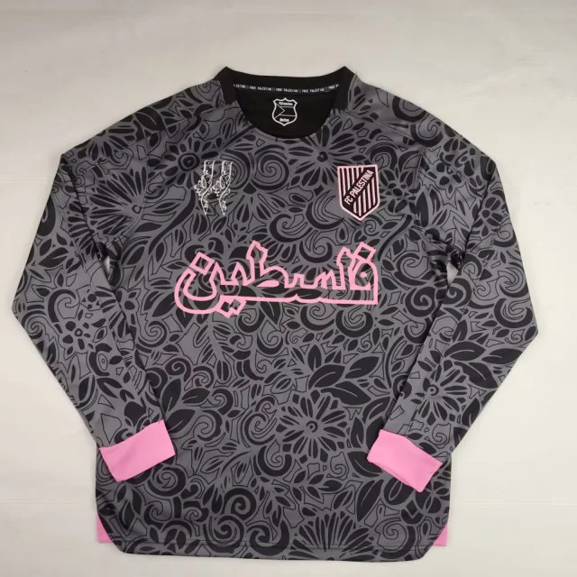 24 25 Palestine special version black pink long sleeves 24 25 巴勒斯坦 特别版 长袖