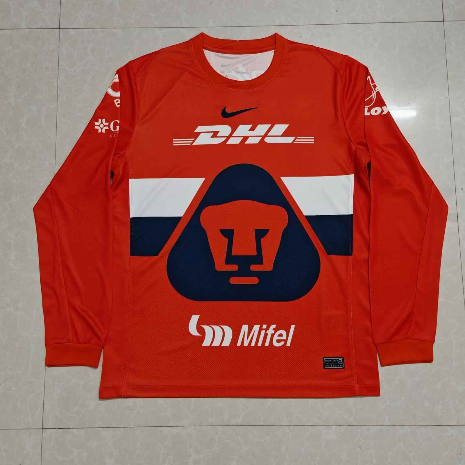 25 26 Pumas Orange Red Goalkeeper Long Sleeve S-4XL 25 26 美洲狮 橙红色 守门员 长袖 S-4XL