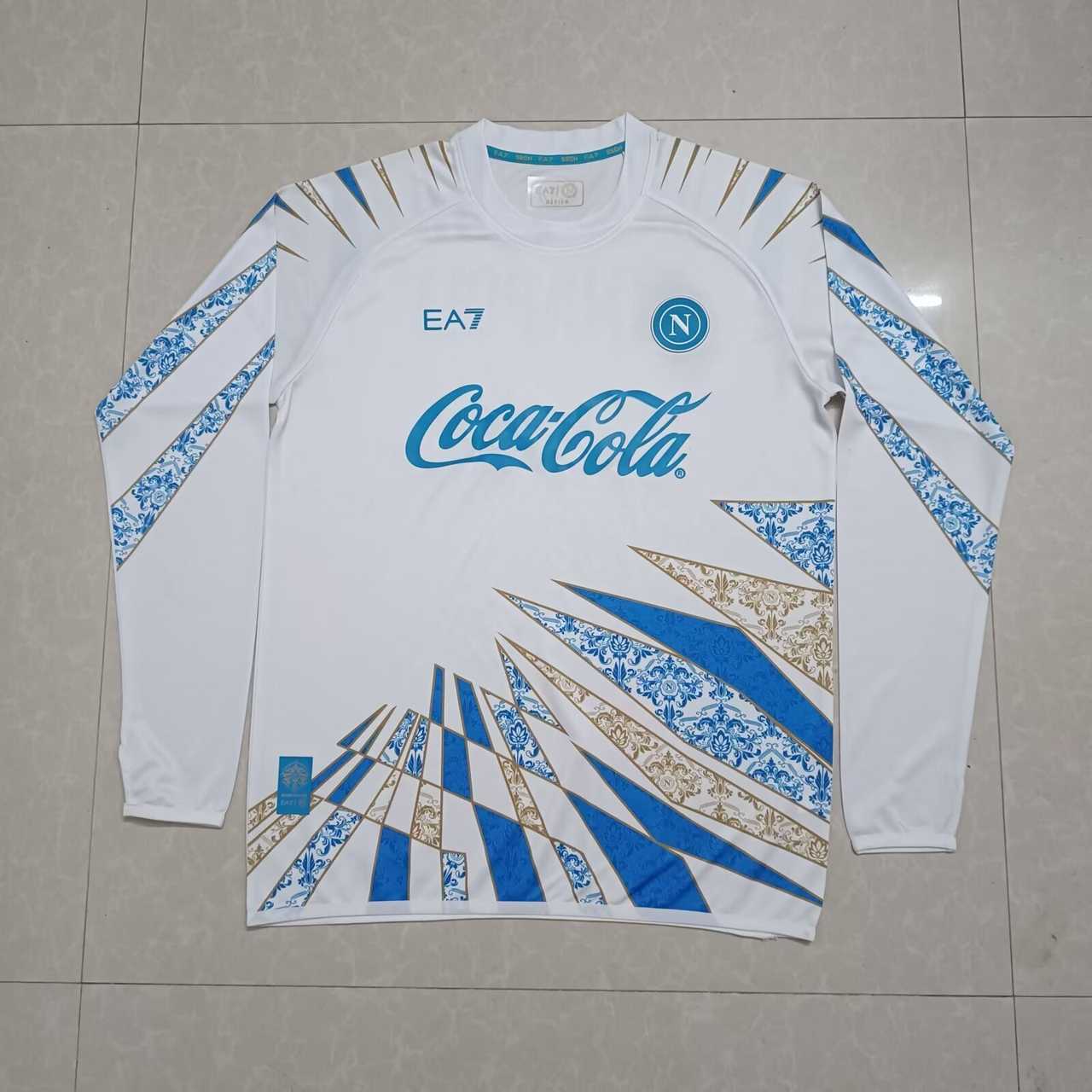 25 56 Napoli White Pre-match Jersey Long Sleeve S-4XL 25 56 那不勒斯 白色 赛前服 长袖 S-4XL