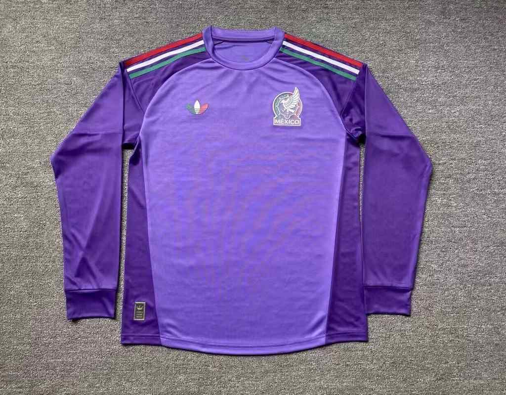 26 27 Mexico Purple Goalkeeper Long Sleeve S-4XL 26 27 墨西哥 紫色 守门员 长袖 S-4XL