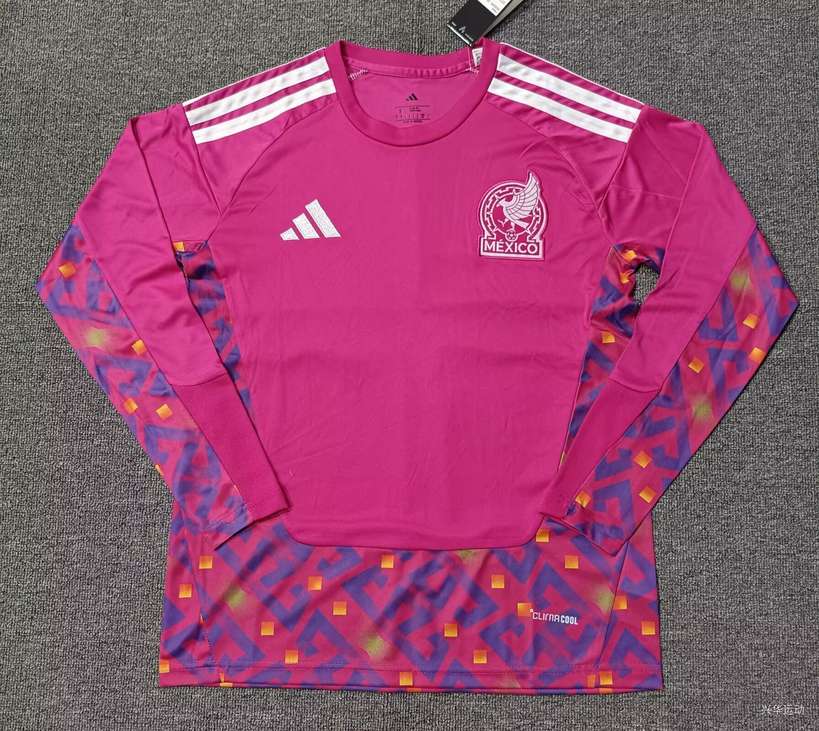 26 27 Mexico goalkeeper pink long sleeved S-4XL 26 27 墨西哥 门将服 粉色 长袖 S-4XL