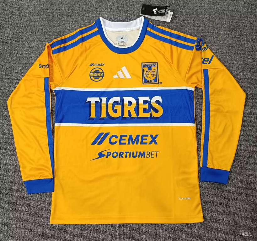26 27 Tigres Home Long Sleeve S-4XL 26 27 老虎 主场 长袖 S-4XL