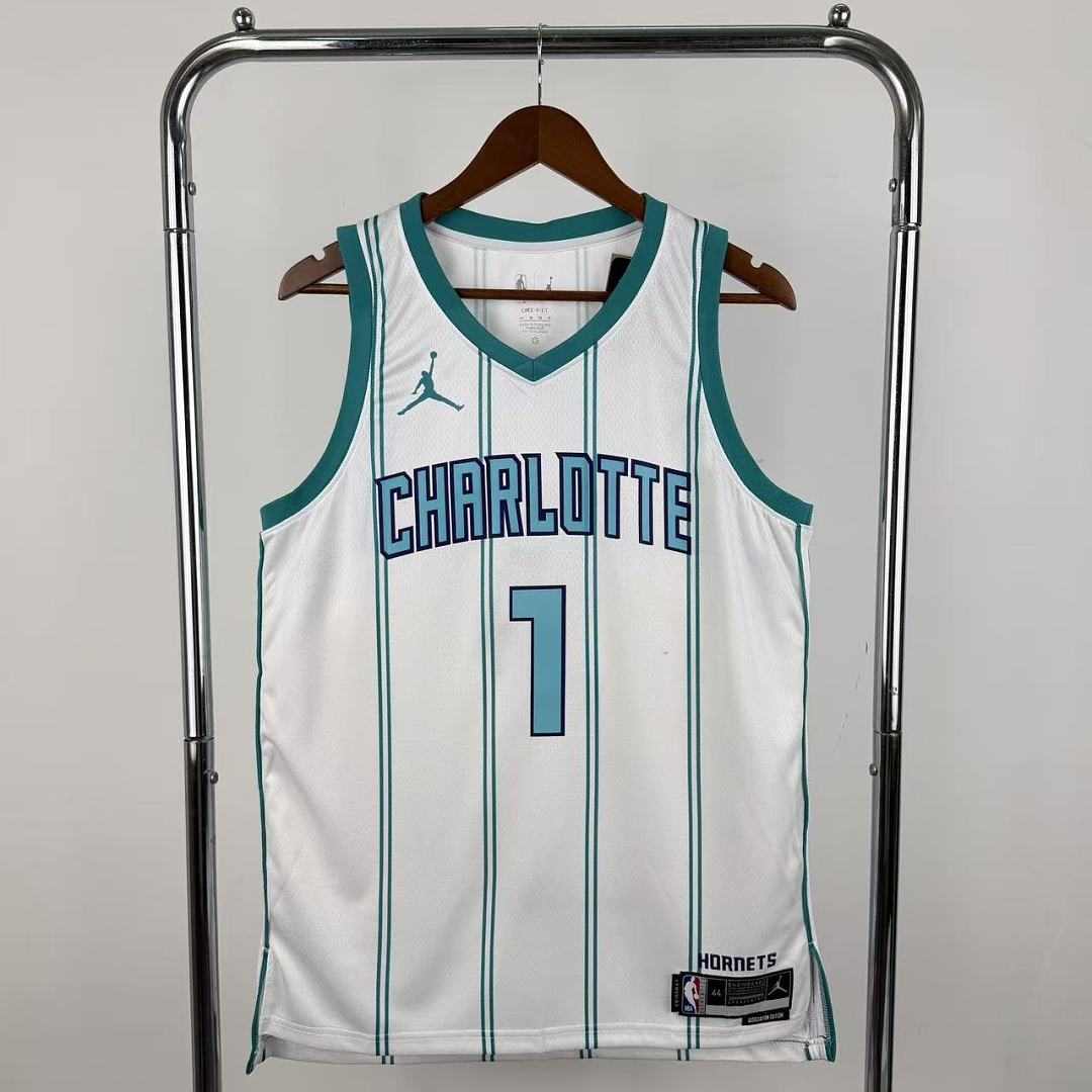 2026 Charlotte Hornets White No. 1 BALL NBA Basketball Jersey