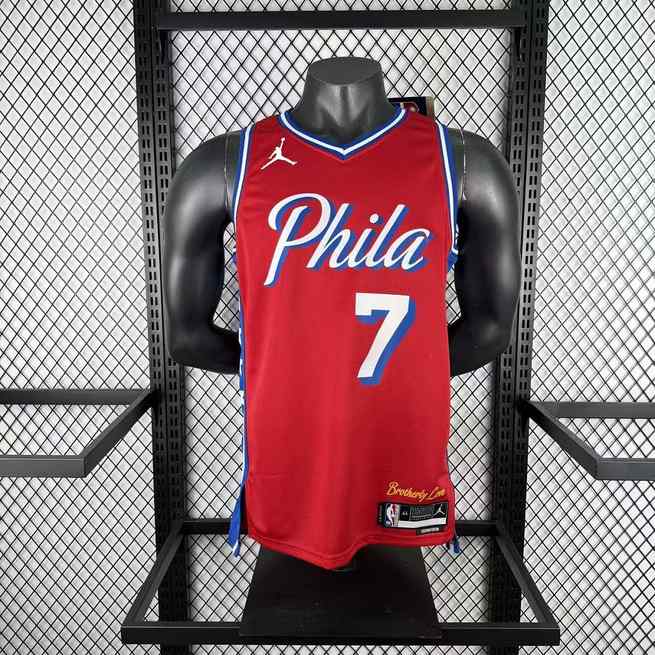 2026 Philadelphia 76ers Statement Edition Red NBA Jersey No. 7 BROWN