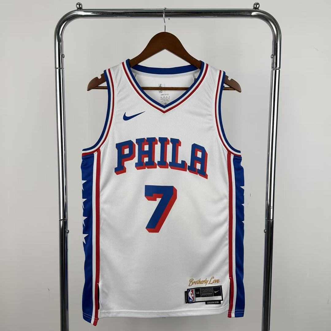2026 Philadelphia 76ers Statement Edition White NBA Jersey No. 7 BROWN