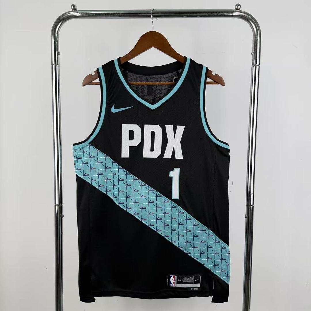 2026 Trail Blazers Black City Edition No. 1 MORANT NBA Jersey