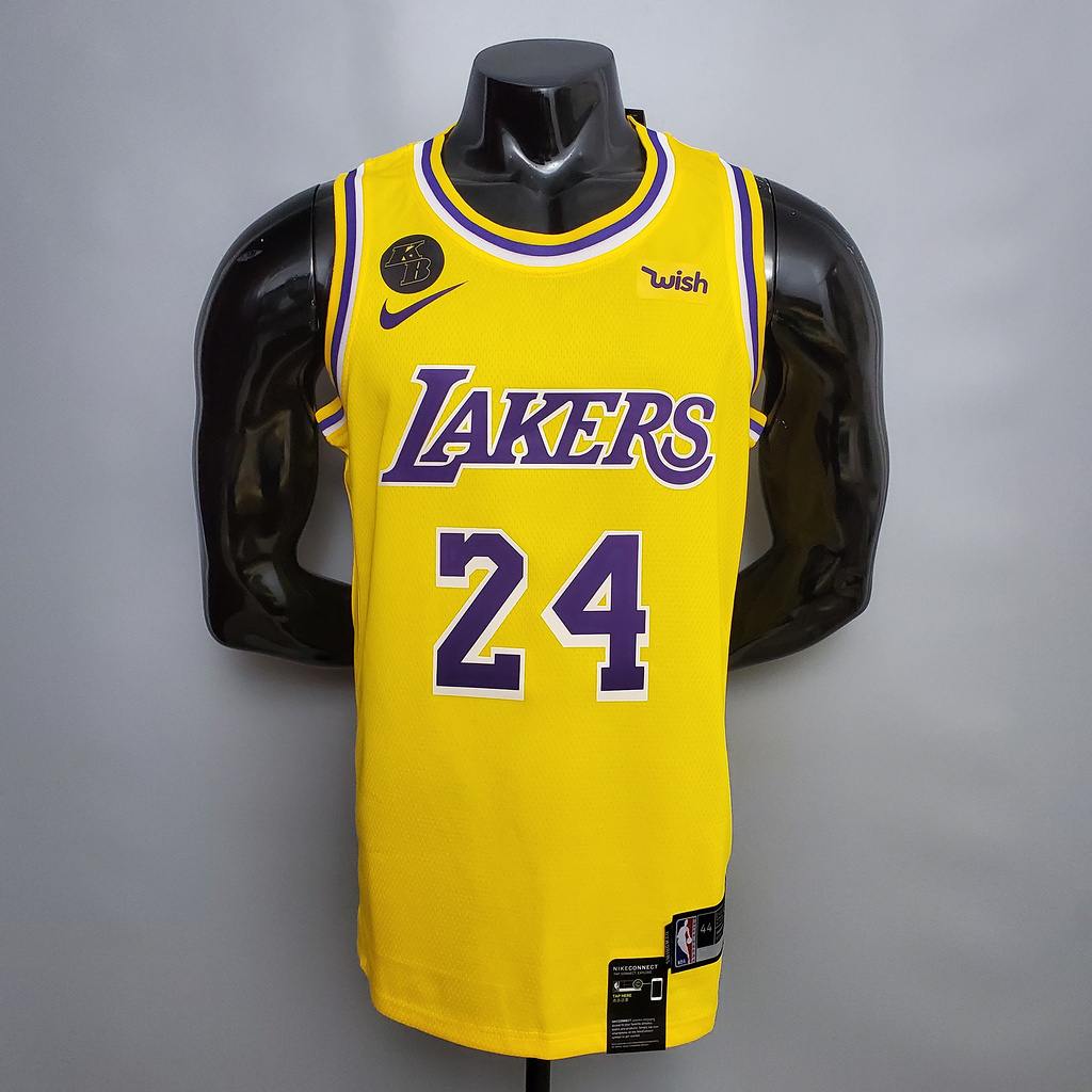 Bryant #24 Lakers Commemorative Edition Round neck yellow NBA jersey Size_XS_XXL Nike connect recogn