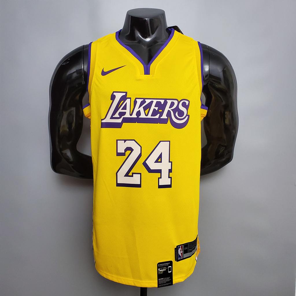 Bryant #24 Lakers V_neck City Edition yellow NBA jersey Size_XS_XXL Nike connect recognition
