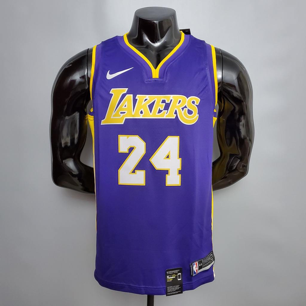 Bryant #24 Lakers purple yellow side NBA jersey Size_XS_XXL Nike connect recognition