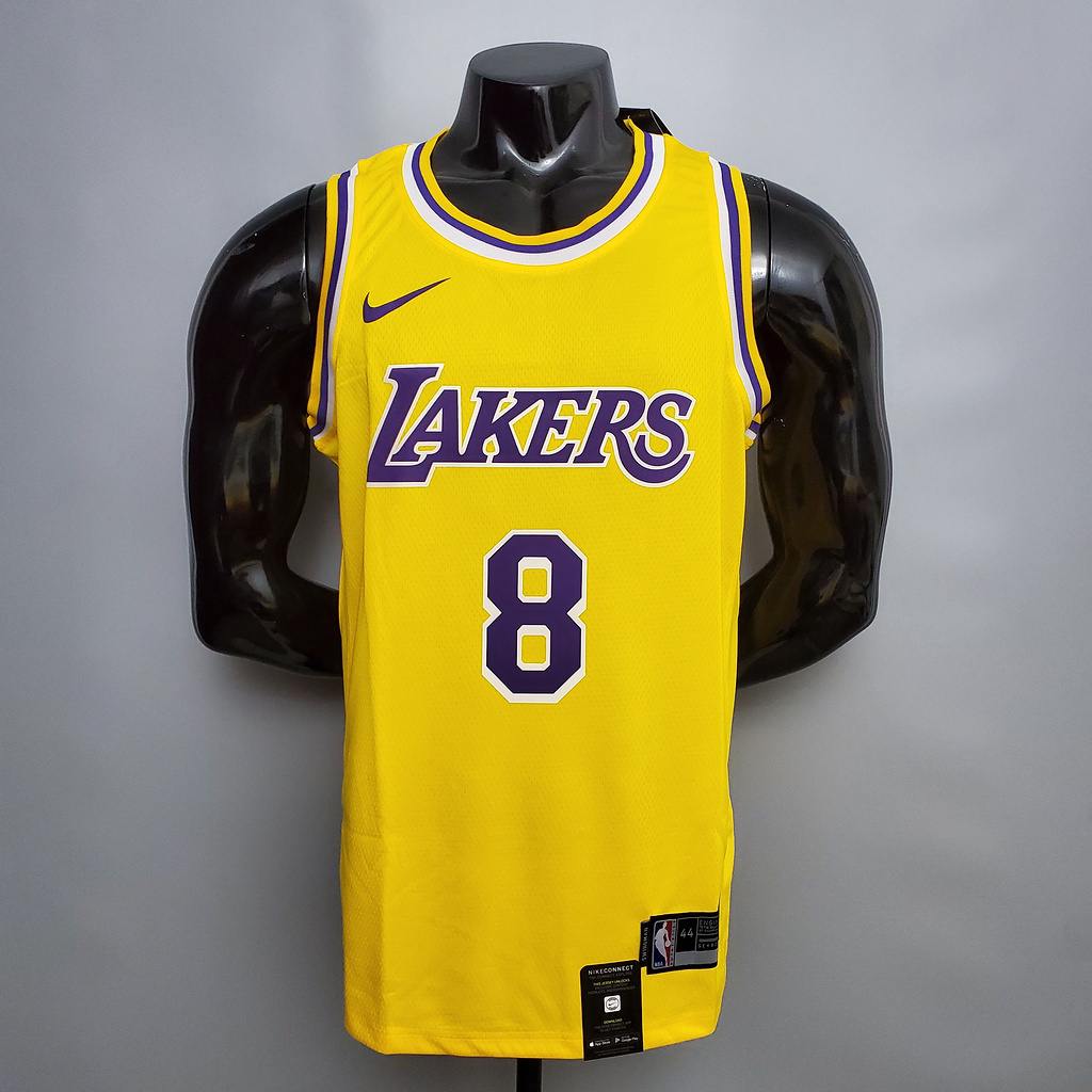 Bryant #8 Lakers Round neck yellow NBA jersey Size_XS_XXL Nike connect recognition