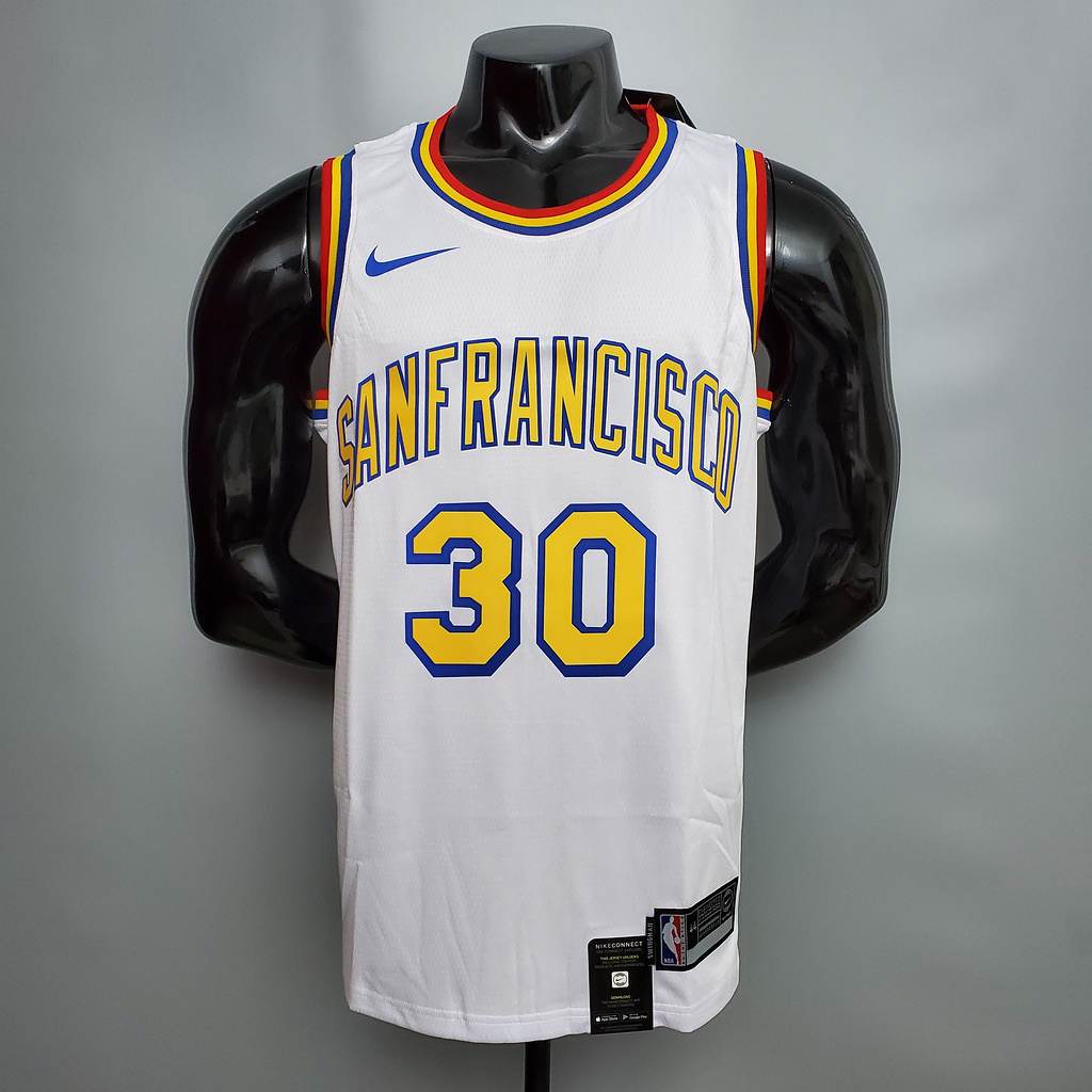 Curry #30 Golden State Warriors Retro white NBA jersey Size_XS_XXL Nike connect recognition