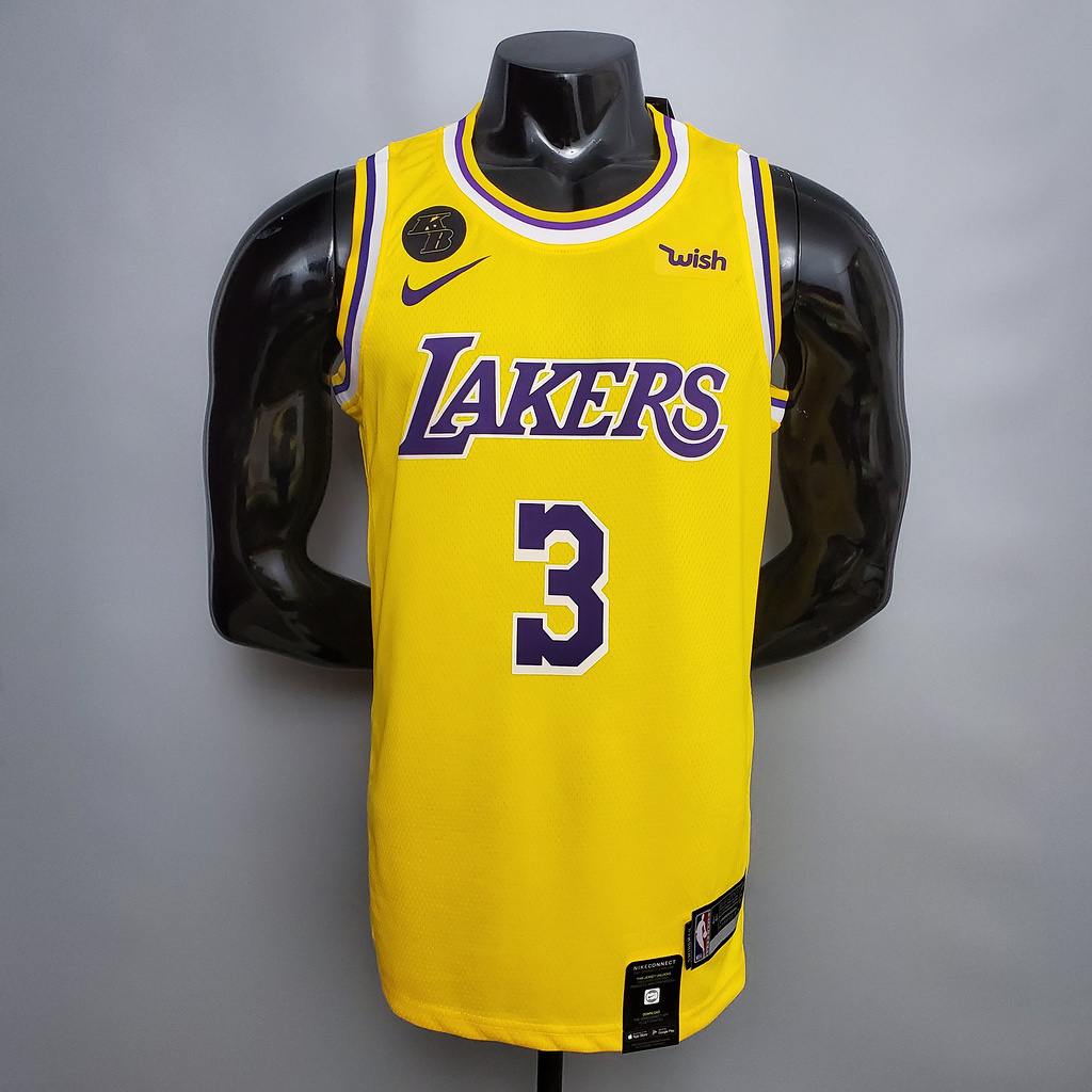 DAVIS #3 Lakers Commemorative Edition Round neck yellow NBA jersey Size_XS_XXL Nike connect recogn