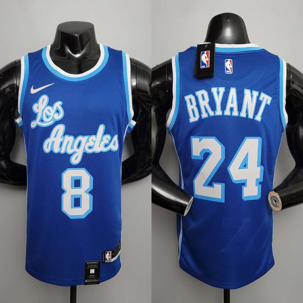 Maillot de basket Front Before Bryant #8 Back Bryant #24 Lakers bleu NBA Size_ XS_XXL Nike Connect hommage