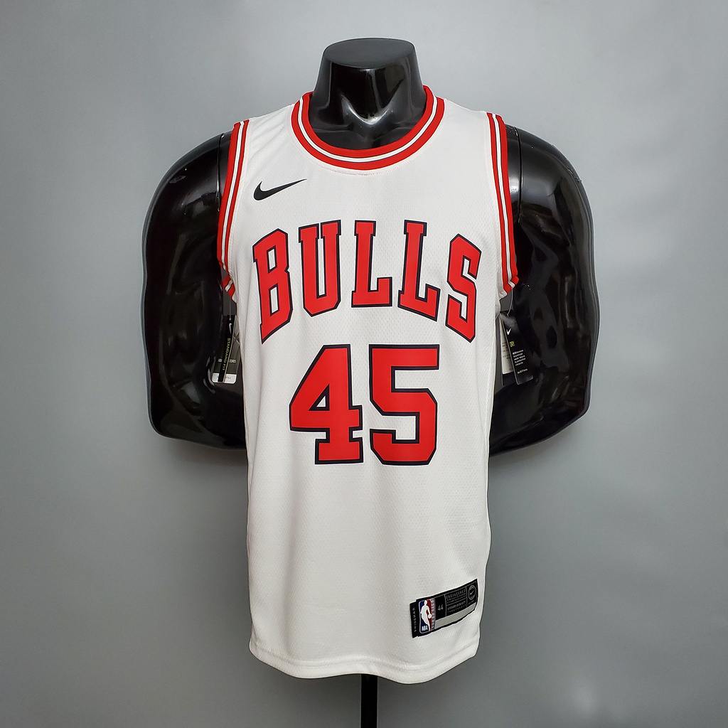 JDRDAN #45 Chicago Bulls white NBA jersey Size S_XXL Nike connect recognition