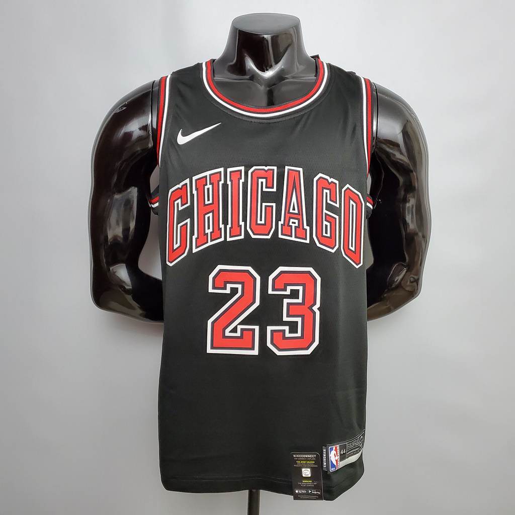 Jordan #23 Chicago Bulls black NBA jersey Size XS_XXL Nike connect recognition