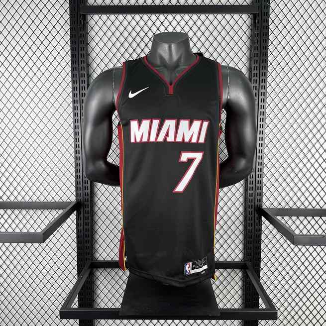 Maillot de basket Miami Heat V-col noir NBA No. 7 ANTETOKOUNMPO