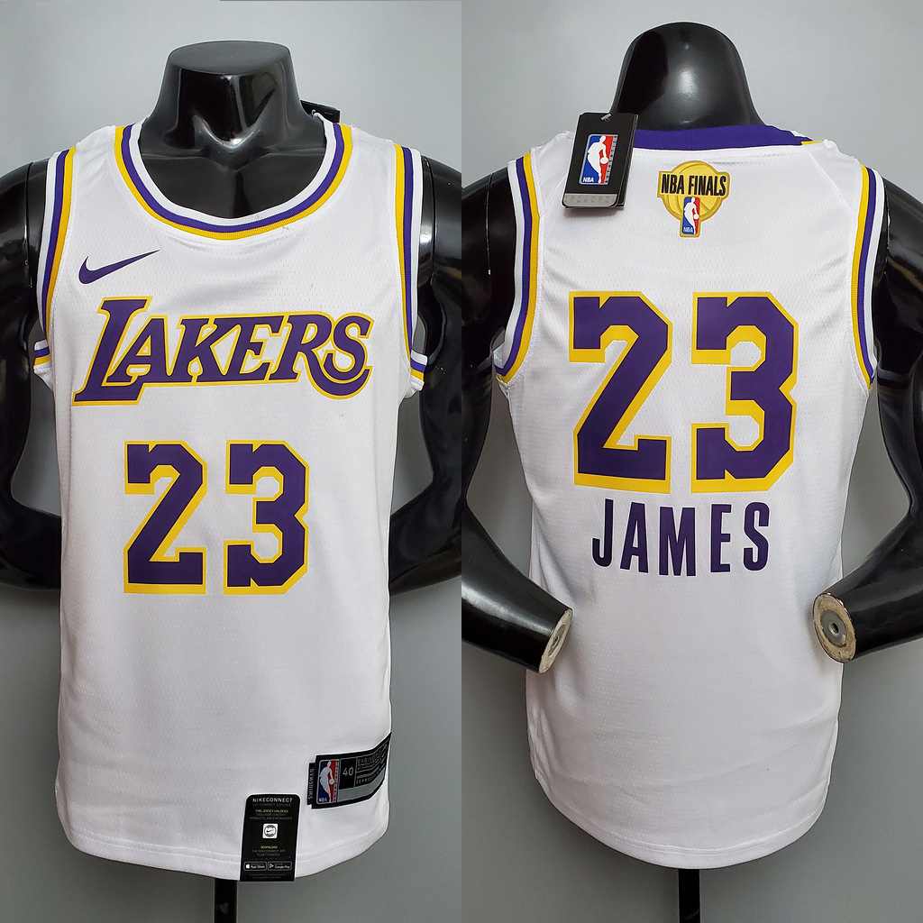 New James #23 Lakers Round neck white NBA jersey Size_XS_XXL Nike connect recognition