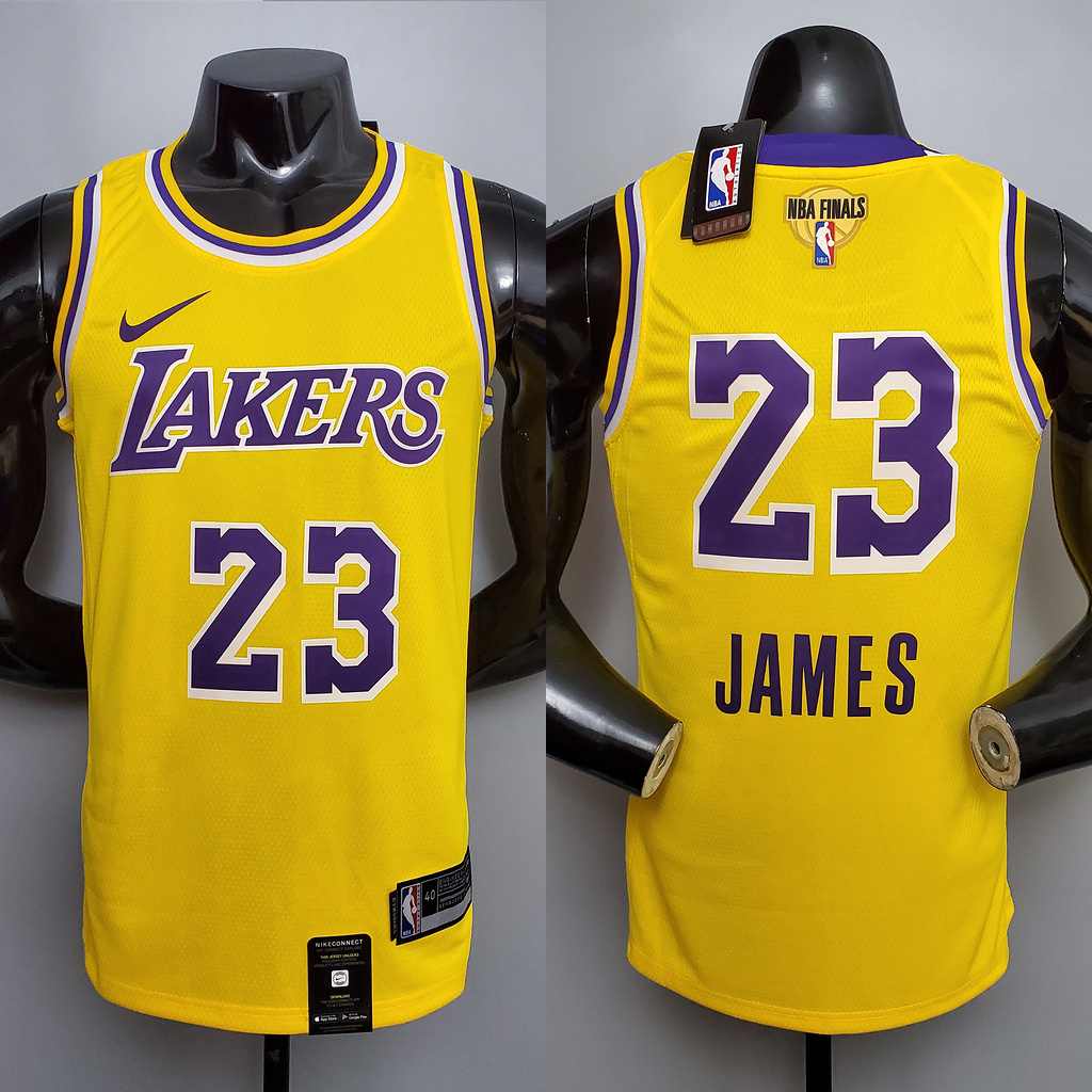 New James #23 Lakers Round neck yellow NBA jersey Size_XS_XXL