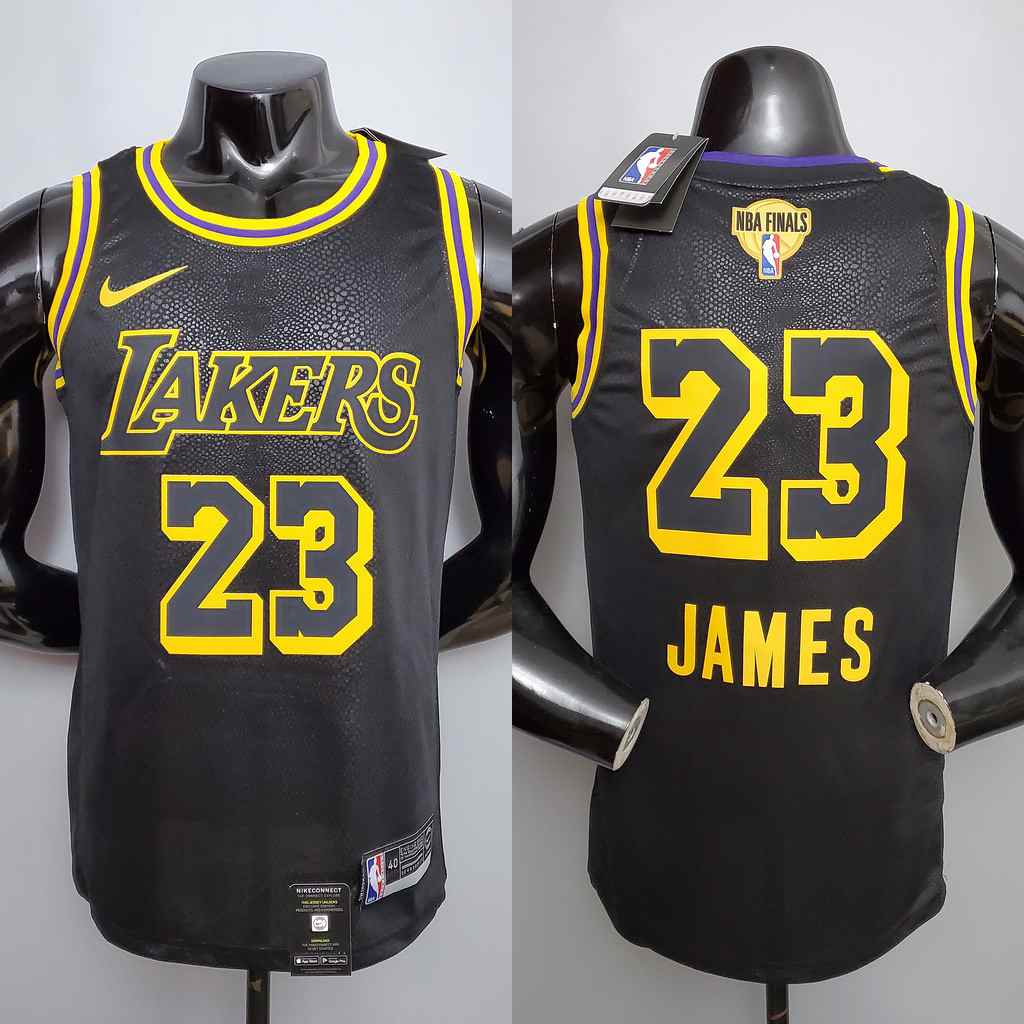 New James #23 Lakers black NBA jersey Size_XS_XXL Nike connect recognition
