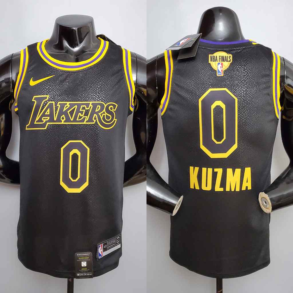 New KUZMA #0 Lakers black NBA jersey Size_XS_XXL Nike connect recognition