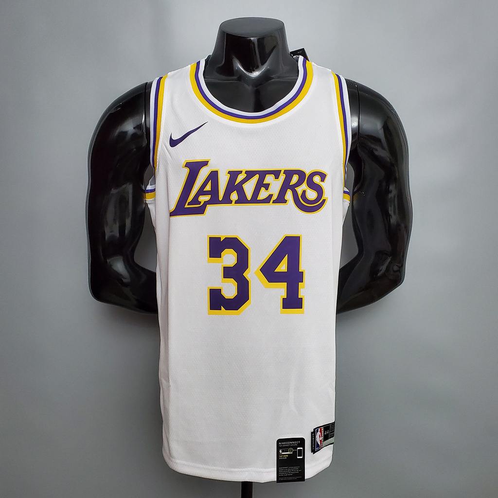 O'Neal #34 Lakers Round neck white NBA jersey Size_XS_XXL Nike connect recognition