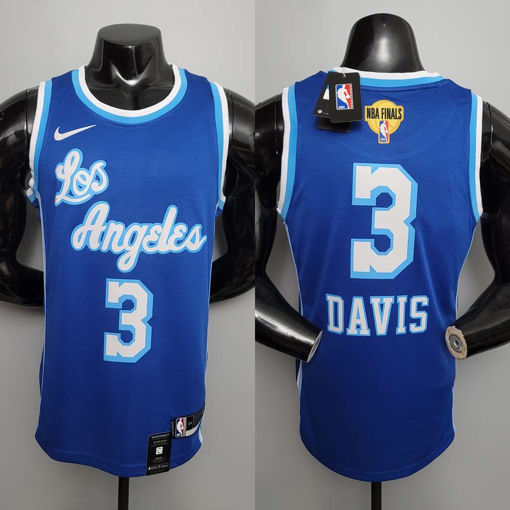 Retro night DAVIS #3 Lakers blue NBA jersey Size_XS_XXL Nike connect recognition