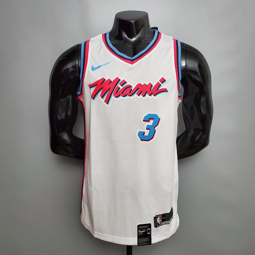 WADE #3 Miami Heat V_neck White NBA jersey Size_XS_XXL Nike connect recognition
