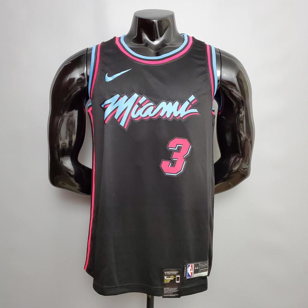 WADE #3 Miami Heat V_neck black NBA jersey Size_XS_XXL Nike connect recognition