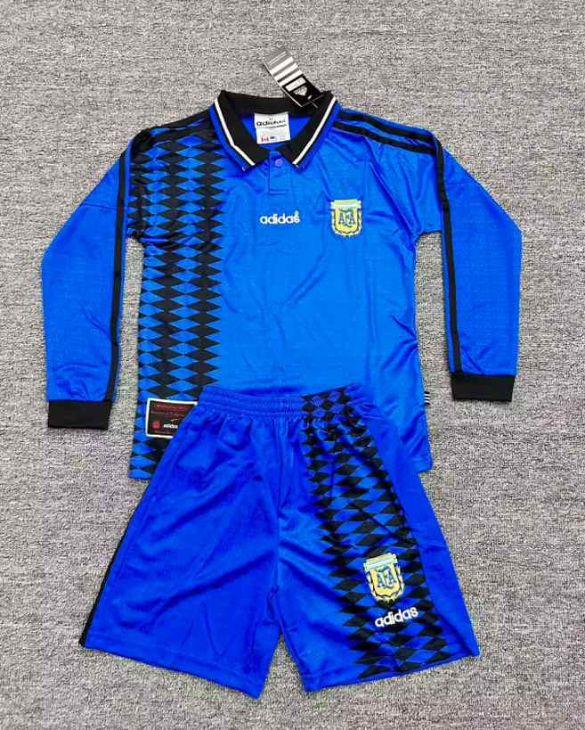 Ensemble de football enfant Argentine — 1994 · Extérieur · Rétro · Manches longues · tailles 16–28
