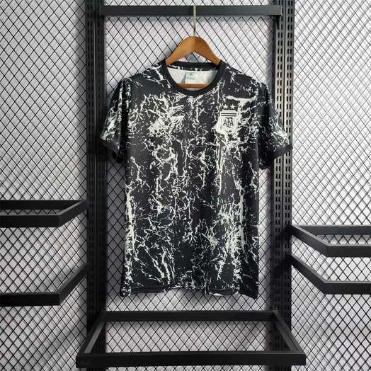 2022 Argentina black and white pre-match training shirt